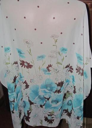 Ніжна  напівпрозора блуза-накидка  вільного крою на пишні форми2 фото