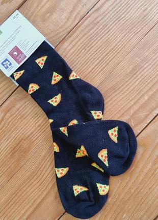 Шкарпетки молодіжні піца, розмір 35-38, колір чорний1 фото