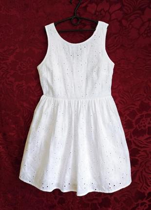100% хлопок прошва белое платье сарафан с прошвы белоснежное кружевное платье1 фото