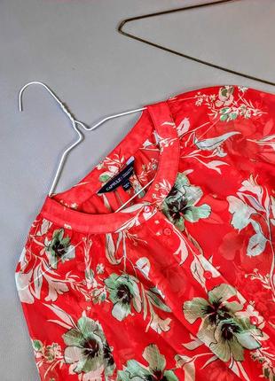 Яркая шифоновая блуза пышный рукав большой размер №1142 фото