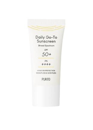 Сонцезахисний крем для обличчя purito daily go-to sunscreen spf50+/pa++++ мініатюра 15 мл
