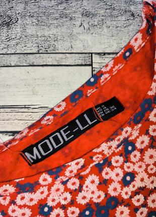 Сукня мідічервона в квіточки на резинках xs mode-ll4 фото