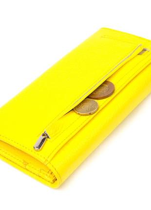 Яркий молодежный кошелек из натуральной кожи флотар canpellini 21612 лимонный5 фото