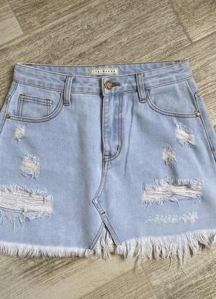 Мини джинсовая юбка