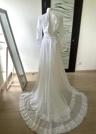 Вінтаж вінтажна весільна сукня плаття вінтаж вінтажна сукня біле весільне вечірнє на фотосесію випускний старовинне історичне1 фото