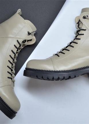 Женские модные зимние кожаные ботинки лате corso vito 0215600202 фото