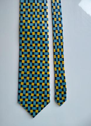 Шелковый желто-голубой галстук галстук2 фото