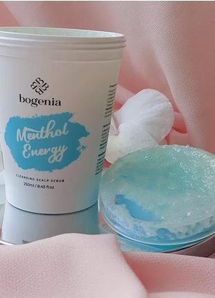 Скраб для шкіри голови "енергія ментолу" bogenia cleansing scalp scrub menthol energy1 фото