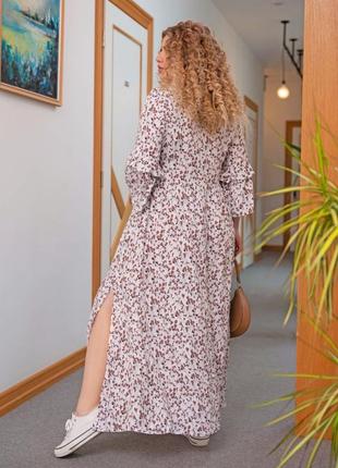 Красивое длинное платье с завышенной талией в цветочный принт2 фото