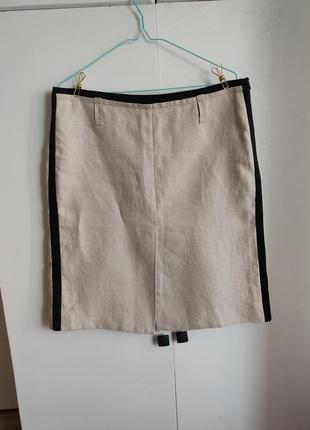 Юбка, юбка а-силуаэта, до колена, лен и шелк от marc cain, высокая посадка3 фото