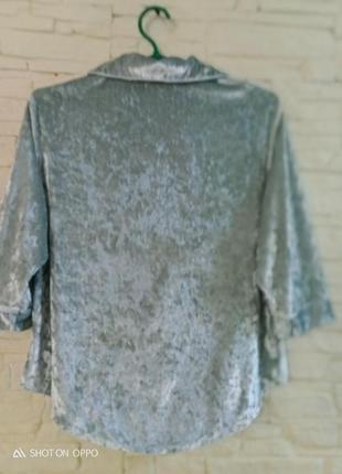 Велюрова блуза, жакет у піжамному стилі2 фото