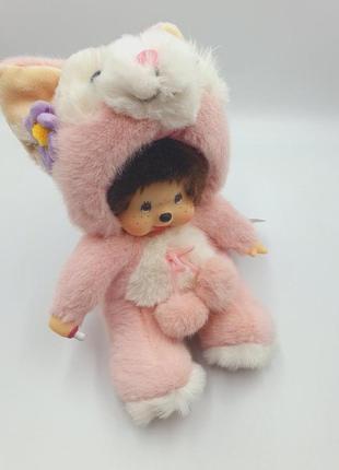 Куколка мончичи ( monchhichi) в костюме розовой кошечки 20 см