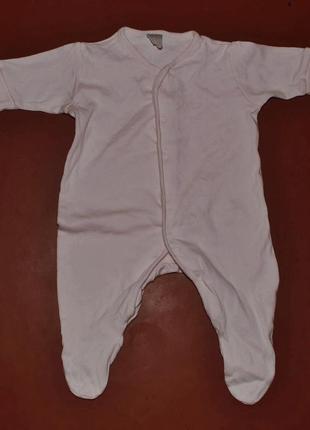 Пудровий бодік/чоловічок/комбезик baby angel для малюка 0-3 - х місяців .