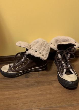 Converse,шкіряні ботинки-кеди,38р,шкіра,хутро2 фото