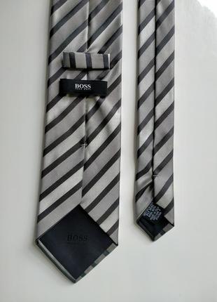 Краватка сіра смугаста галстук hugo boss