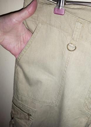 Натуральные-хлопок,летние,широкие брюки,хаки,с кучей карманов,бохо,большого размера,cappuccini3 фото