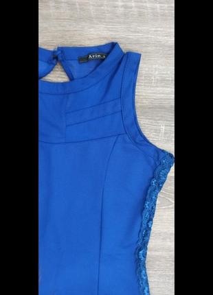 Женское платье синего цвета, цвет электрик2 фото