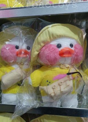 Мягкая игрушка уточка "cafe-mimi duck" в желтой шляпе.6 фото