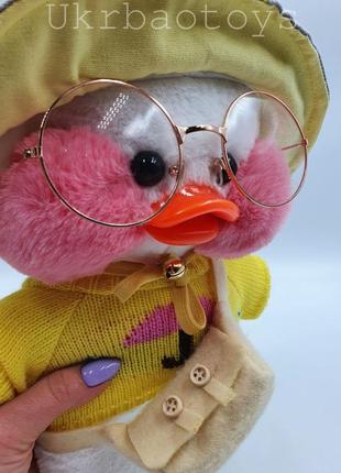 Мягкая игрушка уточка "cafe-mimi duck" в желтой шляпе.4 фото