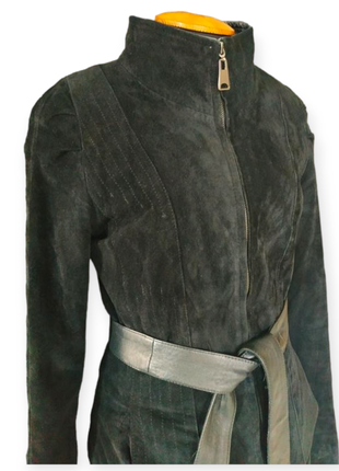 Куртка пиджак милитари натуральная кожа натуральная замша италия2 фото