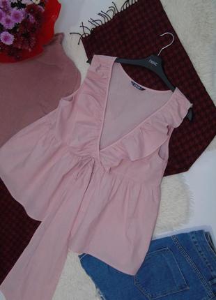 Шеин нежно-розовая блузочка с рюшами