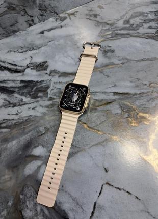 Cмарт-годинник smart watch gs8 ultra 45mm. з функцією дзвінка. бежеві