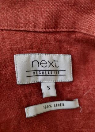 Льняная мужская рубашка терракотового цвета