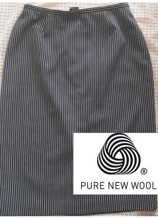 Шерсть знак качества woolmark стильная винтажная юбка в полоску windsmoor