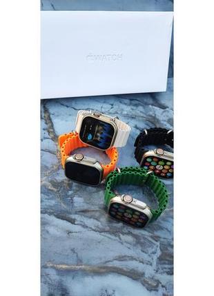 Розумний смарт-годинник smart watch ultra max 49 mm в оригінальній упаковці. з функцією дзвінка. зелені6 фото