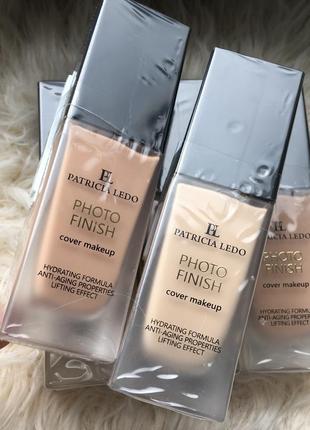 Выравнивающая тональная основа тональный крем для лица patricia ledo photo finish cover makeup тон 01 light beige 02 rose beige 1 21 фото