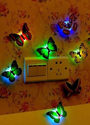 Набор светящихся бабочек, декор, освещение1 фото