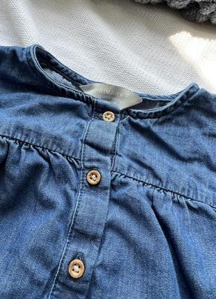 Набор костюм на девочку тонкая джинсовая туника рубашка лосины4 фото