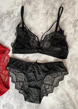 70в 75в чорний сексуальний ажурний жіночий мереживний комплект жіночої нижньої білизни з портупеєю бралетом без кісточки зручний комфортний сексі