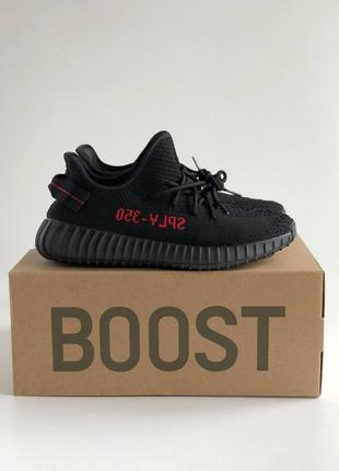 Мужские кроссовки adidas yeezy boost 350 v2 black red 40-41-43-44-45