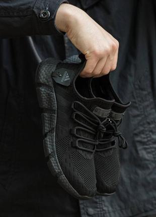 Кросівки adidas all black3 фото