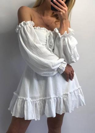 Белое муслиновое платье распродаж🔥1 фото