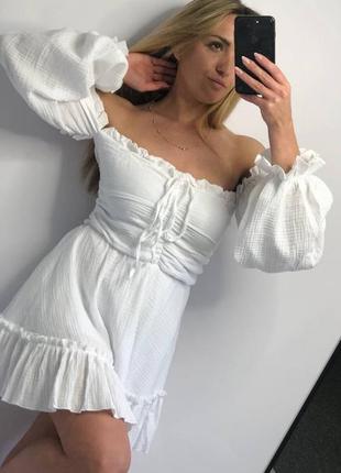 Белое муслиновое платье распродаж🔥4 фото