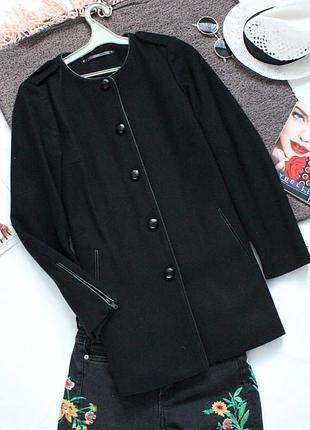 Черное пальто mango с 34 36 размер манго как новое