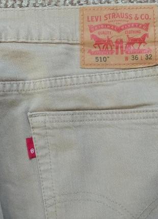 Levi's 510 джинсы чиносы skinny оригинал (w36 l32)3 фото