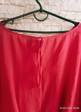 Женская лёгкая блуза алого,кораллового цвета,,большого размера 56 583 фото