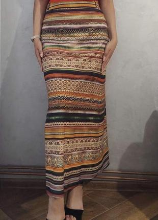 Спідниця максі з орнаментом