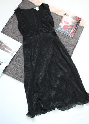 Нарядное черное платье с серебристым отливом для беременных h&m размер 38 м2 фото