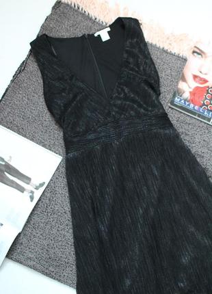 Нарядное черное платье с серебристым отливом для беременных h&m размер 38 м3 фото