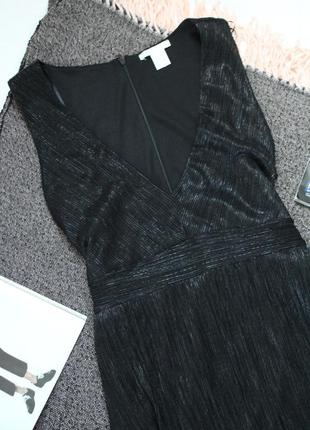 Нарядное черное платье с серебристым отливом для беременных h&m размер 38 м6 фото