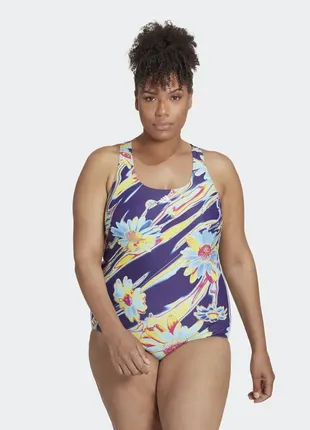 Купальник adidas positivisea 3-stripes graphic swimsuit (plus size)3 фото