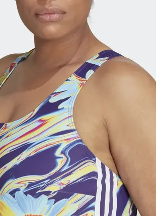 Купальник adidas positivisea 3-stripes graphic swimsuit (plus size)4 фото