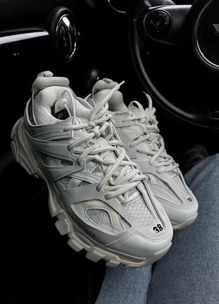 Женские кроссовки баленсиага balenciaga track trainers. цвет белый с серым3 фото