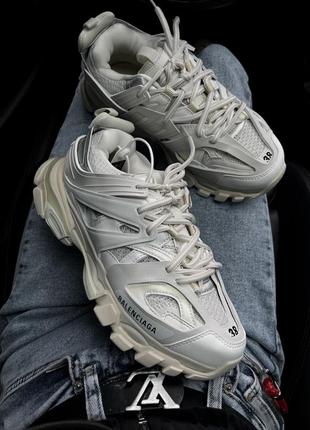 Женские кроссовки баленсиага balenciaga track trainers. цвет белый с серым7 фото