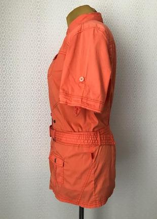 Стильная рубашка - сафари яркого оранжевого цвета от cecil, размер  xl4 фото