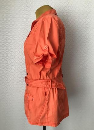 Стильная рубашка - сафари яркого оранжевого цвета от cecil, размер  xl3 фото